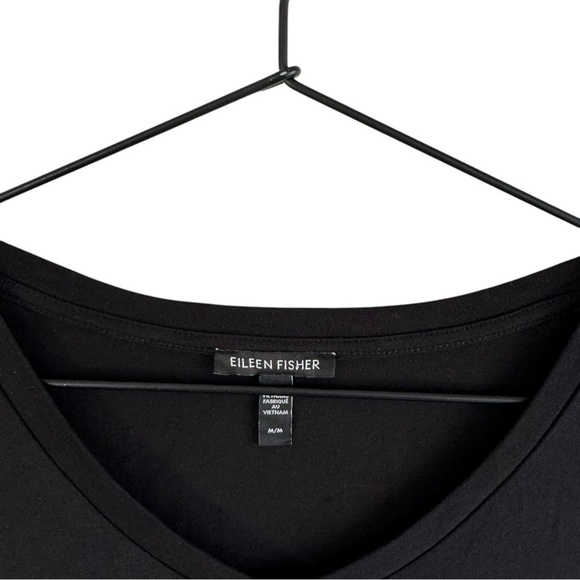 Eileen Fisher Stretch Jersey Knit V-Neck Tank Midi Dress Medium Black - Picture 8 of 11